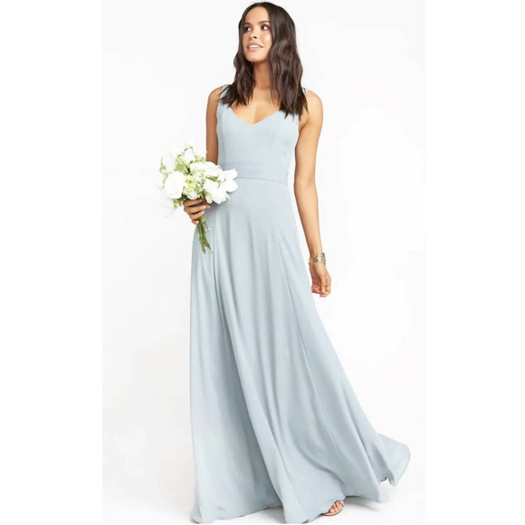 Show Me Your MuMu Jenn Maxi Dress Silver Sage Crisp Medium NWT - Picture 11 of 11